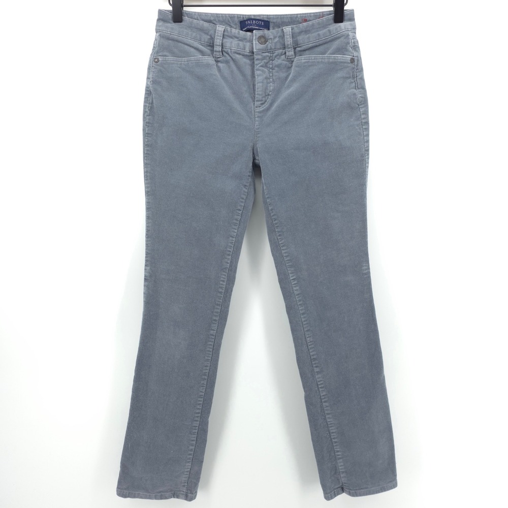 Talbots Womens‎ Corduroy Pants Simply Flattering 5-Pocket 27W Gray Classic
